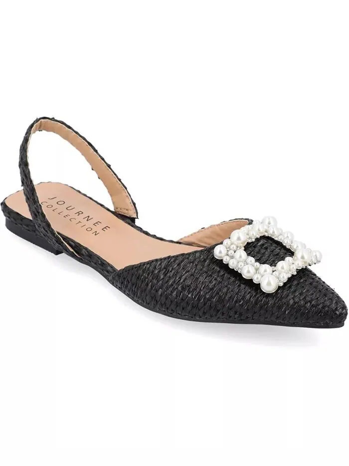 Женские балетки Hannae с декором Slingback Journee Collection — изображение 1 из 9, черный