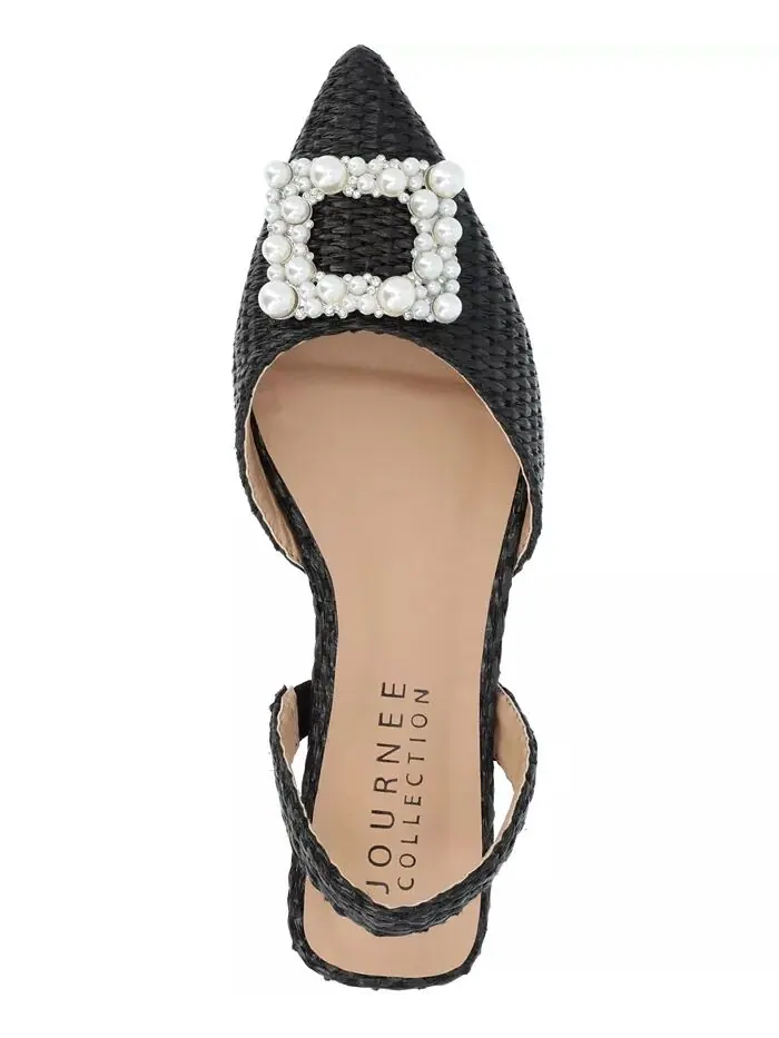 Женские балетки Hannae с декором Slingback Journee Collection — изображение 4 из 9, черный