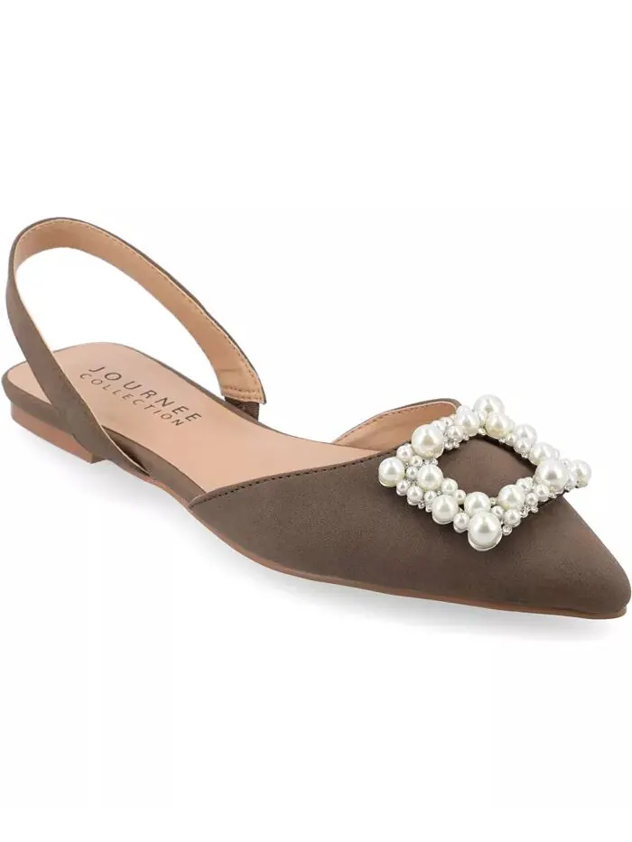 Женские балетки Hannae с декором Slingback Journee Collection — изображение 7 из 9, черный