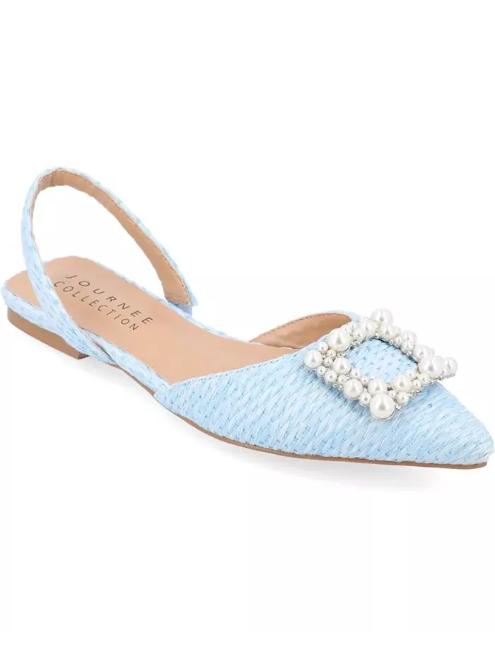 Женские балетки Hannae с декором Slingback Journee Collection — изображение 1 из 9, синий