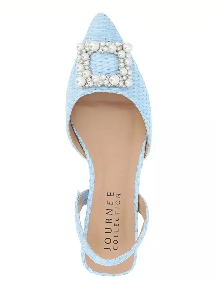 Женские балетки Hannae с декором Slingback Journee Collection — изображение 4 из 9, синий