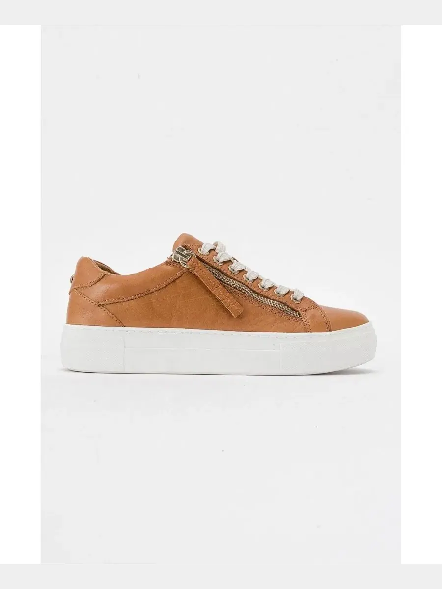 Женские кожаные кроссовки Beryl на молнии Forever & Always Shoes — изображение 2 из 6, коньячный коричневый