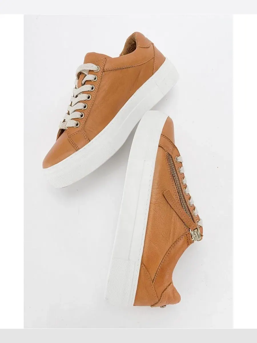 Женские кожаные кроссовки Beryl на молнии Forever & Always Shoes — изображение 5 из 6, коньячный коричневый