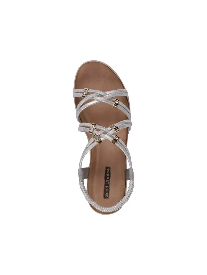 Женские сандалии Fran на платформе с ремешками GC Shoes — изображение 4 из 5, серебряный