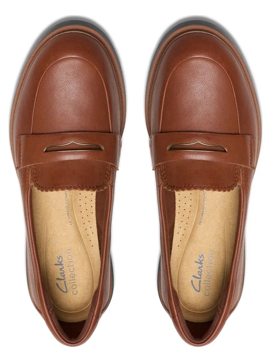 Лоферы женские Clarks Westlynn Glow без шнурков, кожаные — изображение 4 из 5, бежевый
