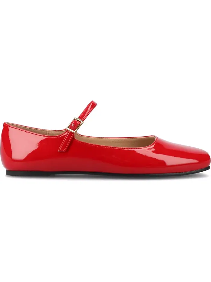 Женские балетки Carrie с квадратным мысом в стиле Mary Jane Journee Collection — изображение 2 из 5, красный