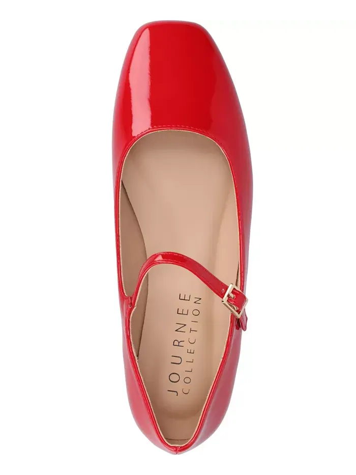 Женские балетки Carrie с квадратным мысом в стиле Mary Jane Journee Collection — изображение 4 из 5, красный