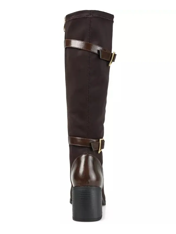 Женские сапоги Gaibree Extra Wide Calf до колена Journee Collection — изображение 8 из 9, бежевый