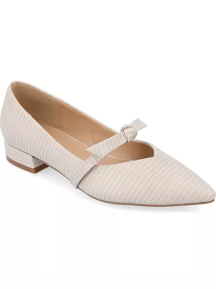 Женские туфли-лодочки Cait Bow Mary Jane с острым носком Journee Collection — изображение 1 из 6, тауп
