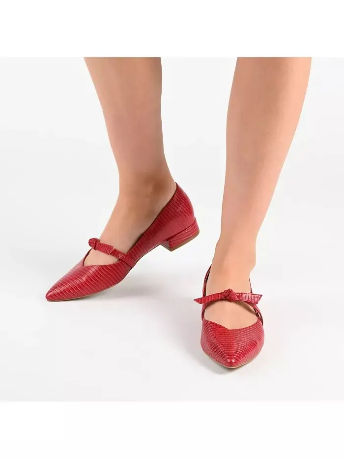Женские туфли-лодочки Cait Bow Mary Jane с острым носком Journee Collection — изображение 6 из 6, серый