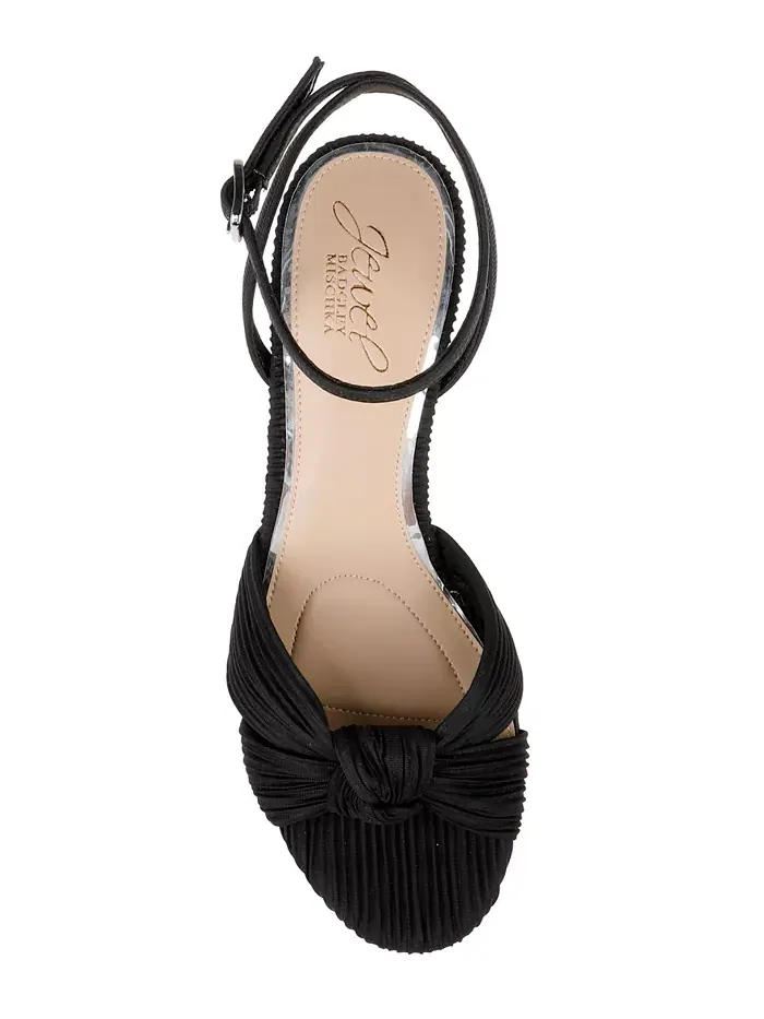 Женские вечерние босоножки Hudson Knot на квадратном каблуке Jewel Badgley Mischka — изображение 4 из 5, черный