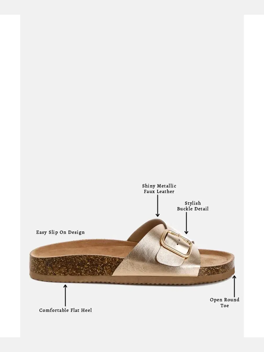 Женские металлические сандалии-слипоны Uvaria London Rag — изображение 4 из 4, золотистый