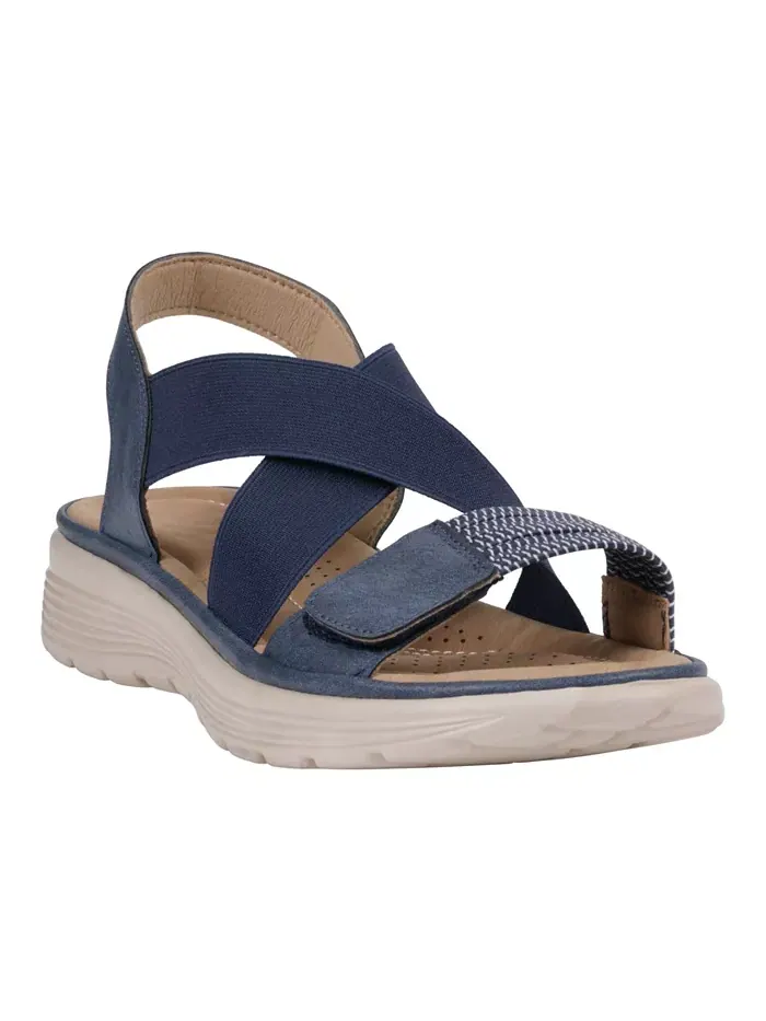 Женские сандалии Ariel Elastic Comfort Flat GC Shoes — изображение 1 из 5, темно-синий