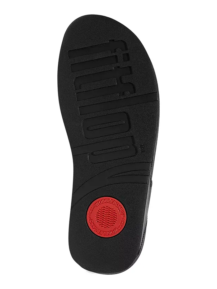 Женские сандалии Lulu Square-Chain на платформе с кожаным ремешком между пальцев Fitflop — изображение 4 из 6, черный