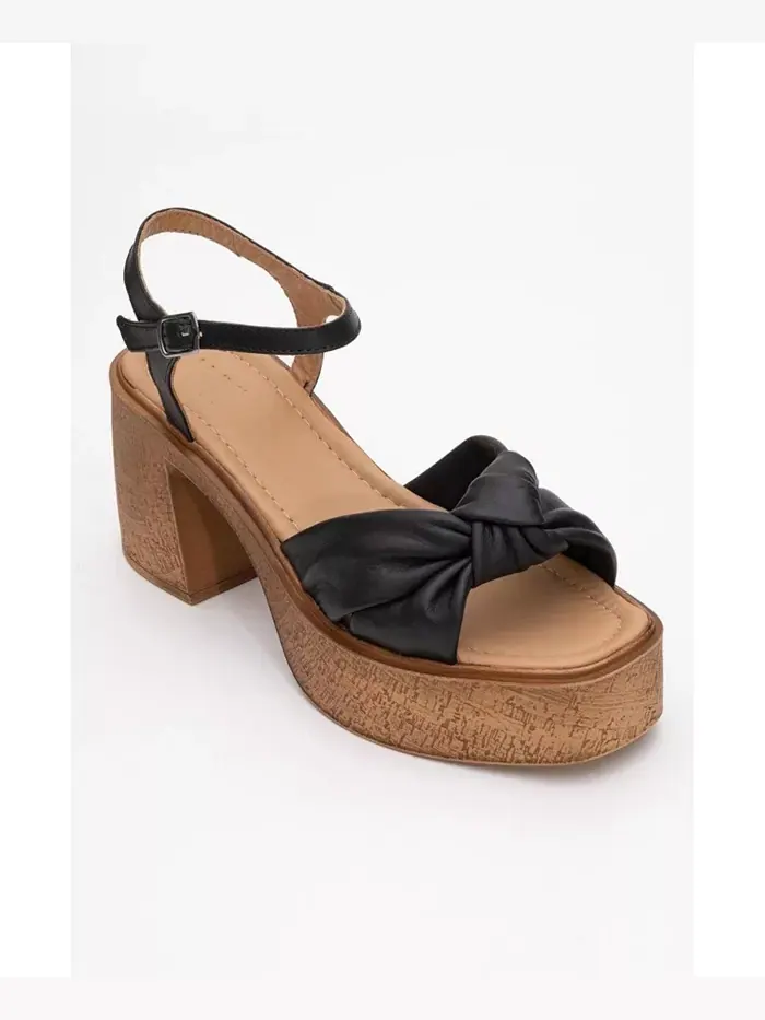 Платформа Tily Wedge Кожаные Сандалии (Женские) Forever & Always Shoes — изображение 1 из 6, черный