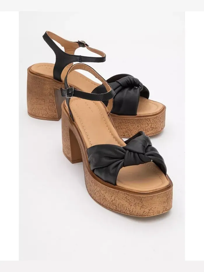 Платформа Tily Wedge Кожаные Сандалии (Женские) Forever & Always Shoes — изображение 2 из 6, черный