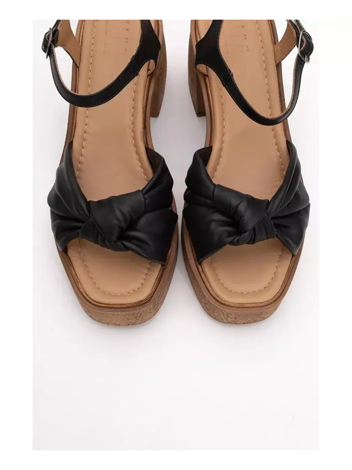 Платформа Tily Wedge Кожаные Сандалии (Женские) Forever & Always Shoes — изображение 3 из 6, черный