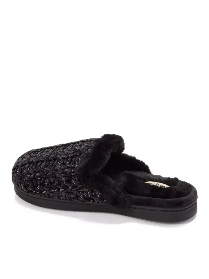Женские тапочки Paris Chenille с фигурным мыском Dearfoams — изображение 3 из 6, черный