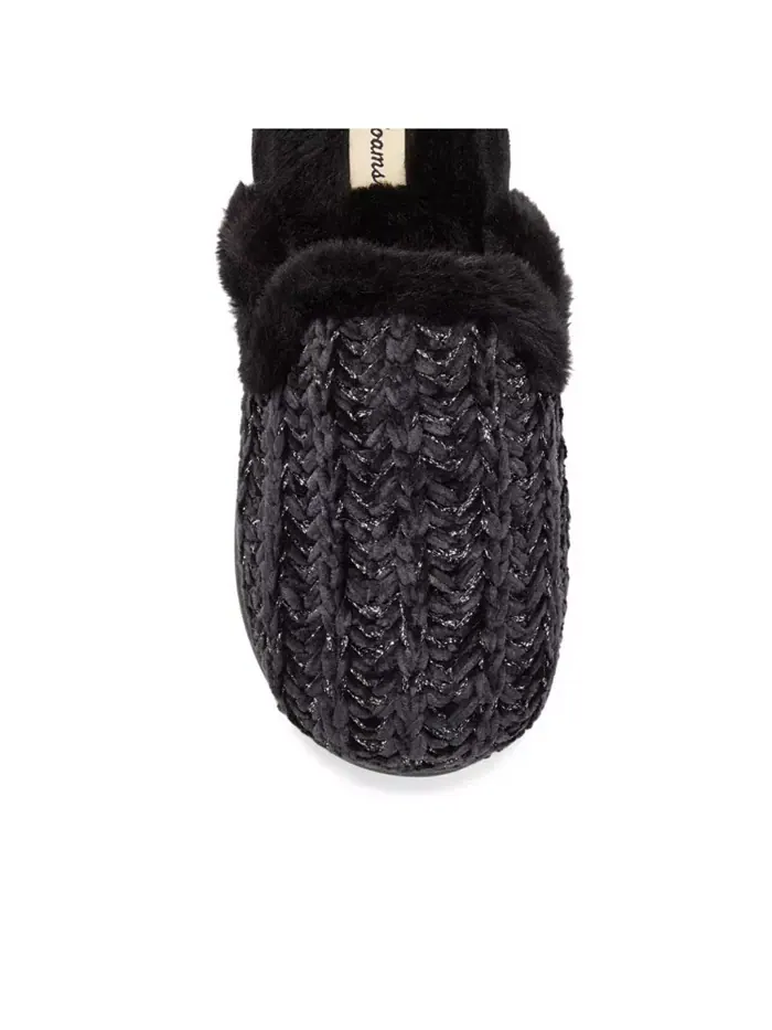 Женские тапочки Paris Chenille с фигурным мыском Dearfoams — изображение 6 из 6, черный