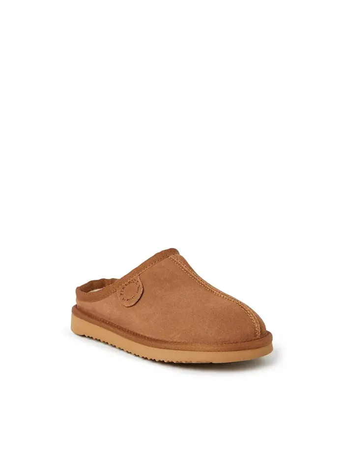 Детские тапочки-клоги Fireside от Dempsey из натуральной овчины Dearfoams — изображение 1 из 5, коричневый