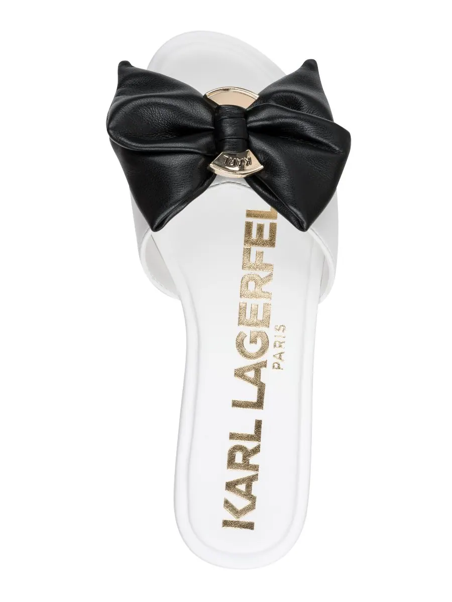 Женские сандалии-балетки Ciaran Bow KARL LAGERFELD PARIS — изображение 4 из 5, яркий белый/черный