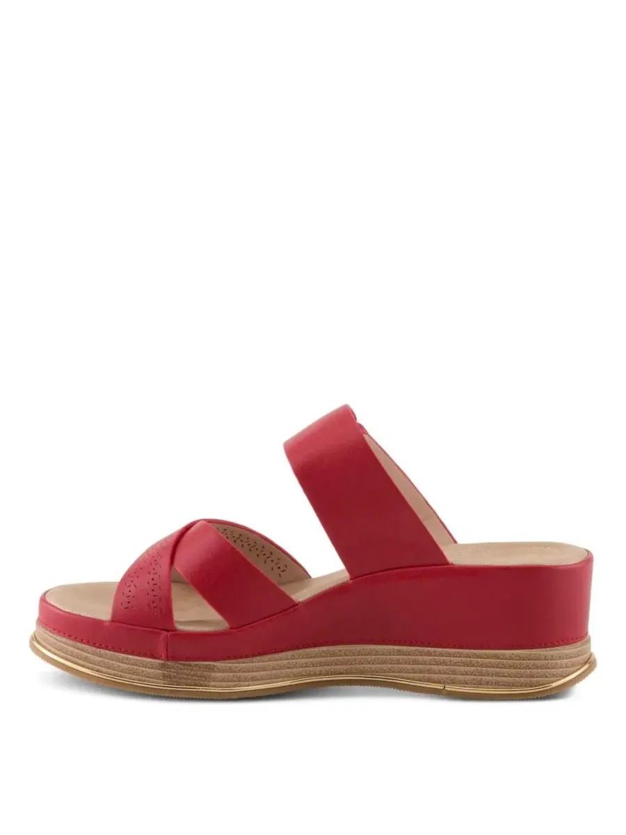 Женские босоножки-танкетки CATTANEO на липучке Patrizia — изображение 2 из 7, красный