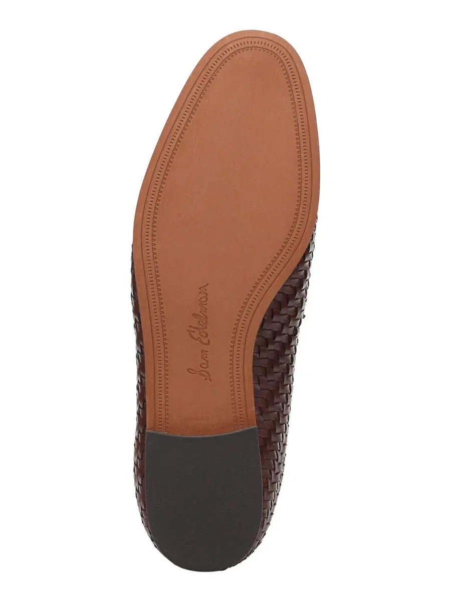 Женские лоферы Loraine Weave Bit с мысом Almond Toe Sam Edelman — изображение 5 из 5, бордовый