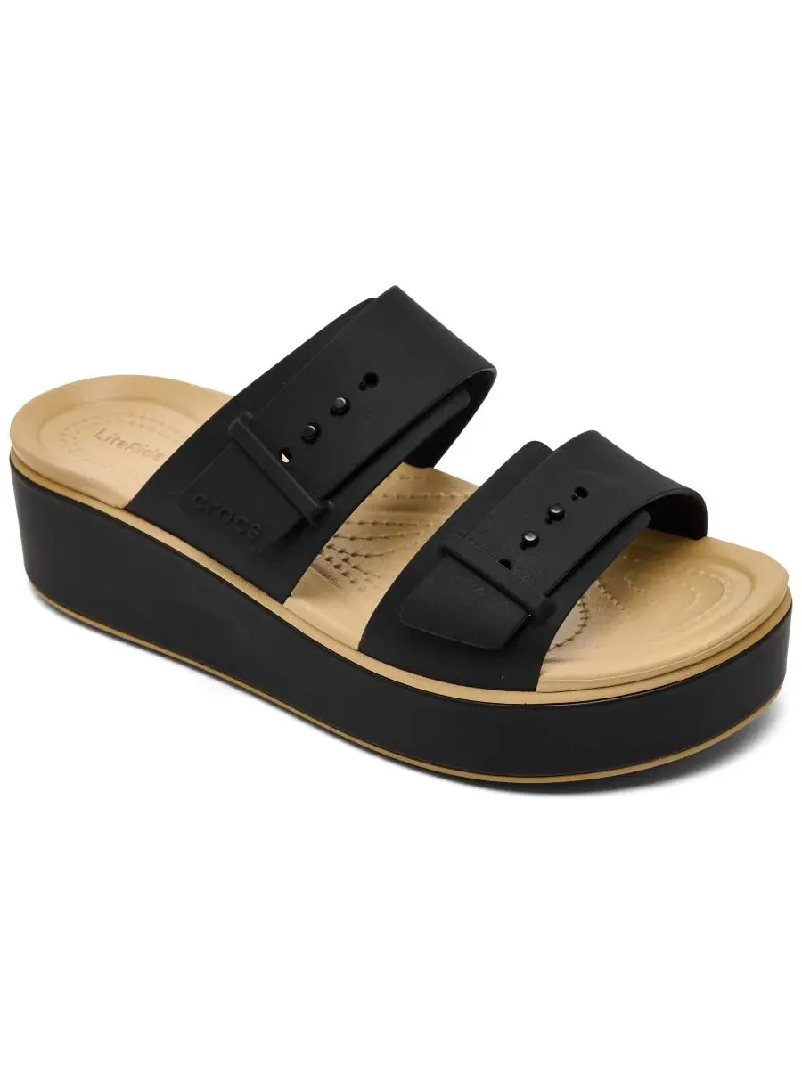 Сандалии-танкетки Brooklyn Low Wedge, женские Crocs