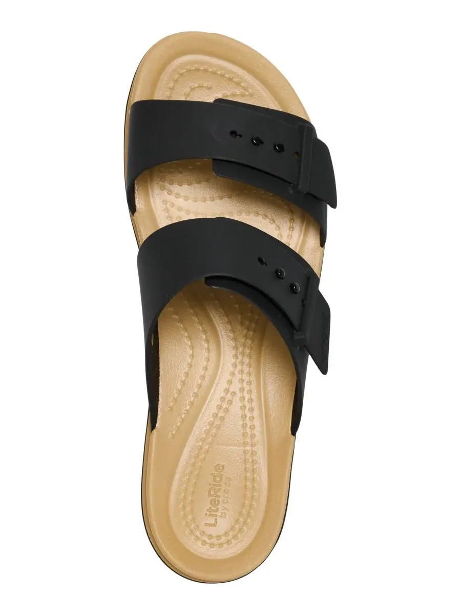 Сандалии-танкетки Brooklyn Low Wedge, женские Crocs — изображение 5 из 6, черный