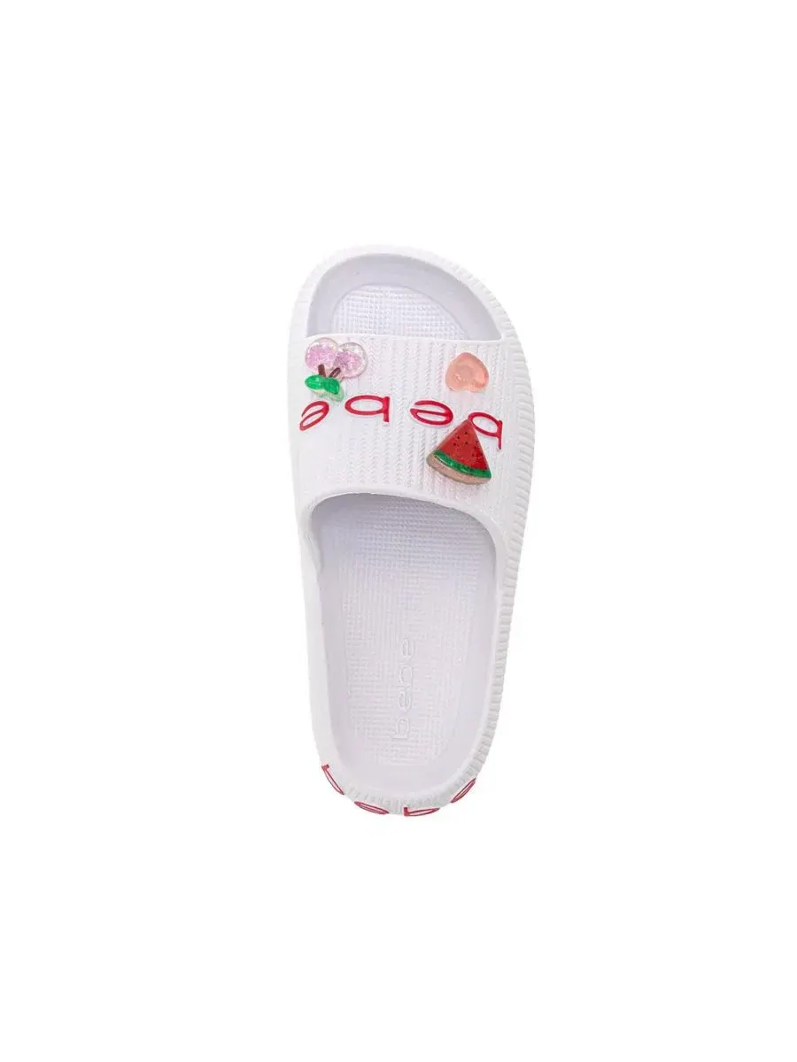 Сандалии-слайды с фруктовыми шармами EVA Slide Bebe — изображение 5 из 5, белый