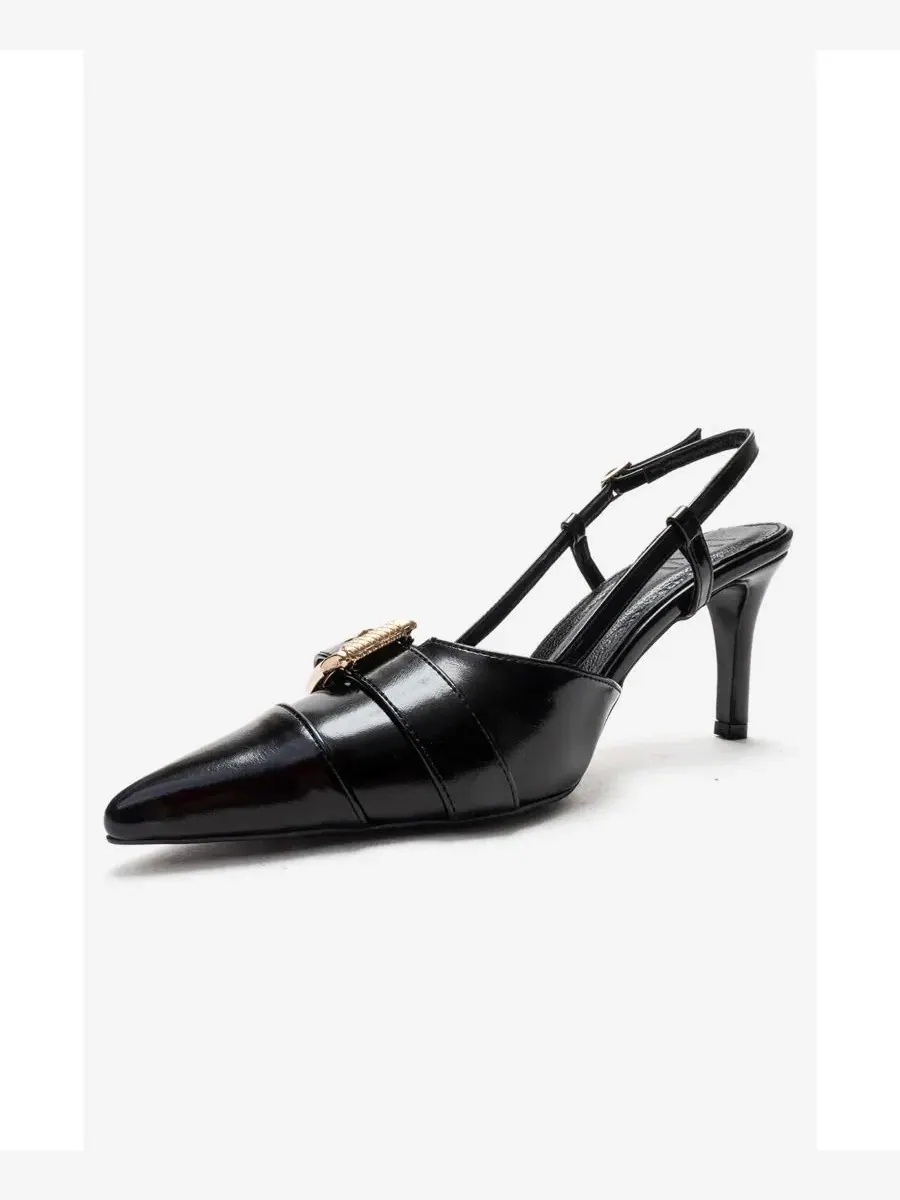 Женские туфли-лодочки Noen с пряжкой и острым носком на шпильке Prologue Shoes — изображение 4 из 6, черный