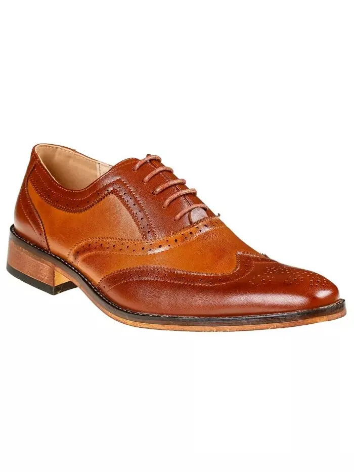 Мужские двухцветные туфли-оксфорды Wing Tip Gino Vitale — изображение 1 из 2, коричневый/бежевый