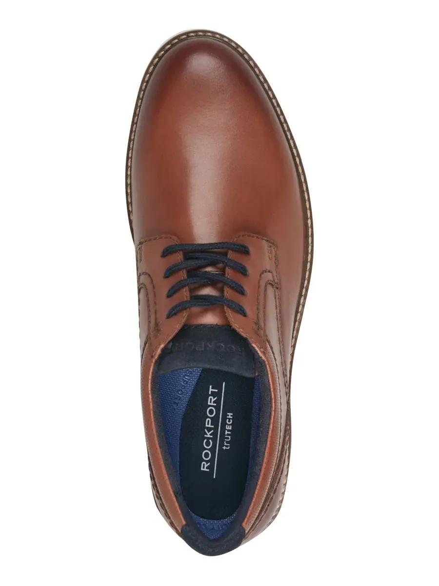 Мужские повседневные кожаные туфли Criss на шнуровке Rockport — изображение 4 из 5, карамель