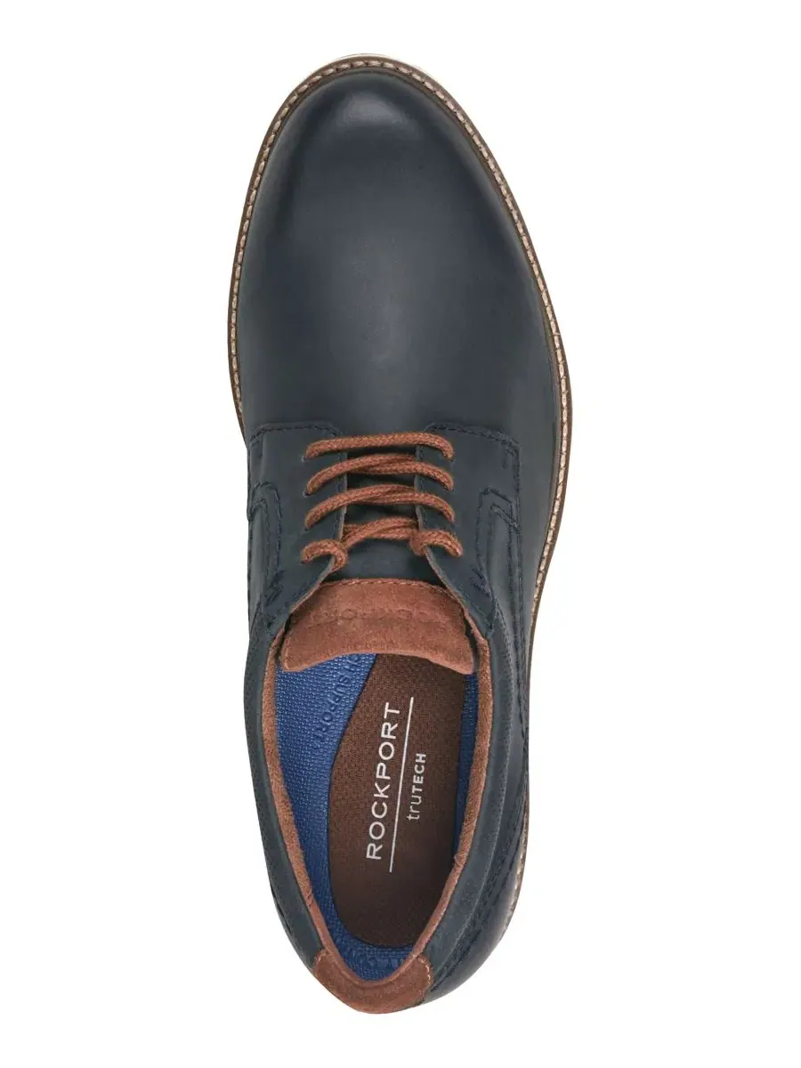 Мужские повседневные кожаные туфли Criss на шнуровке Rockport — изображение 4 из 5, синий
