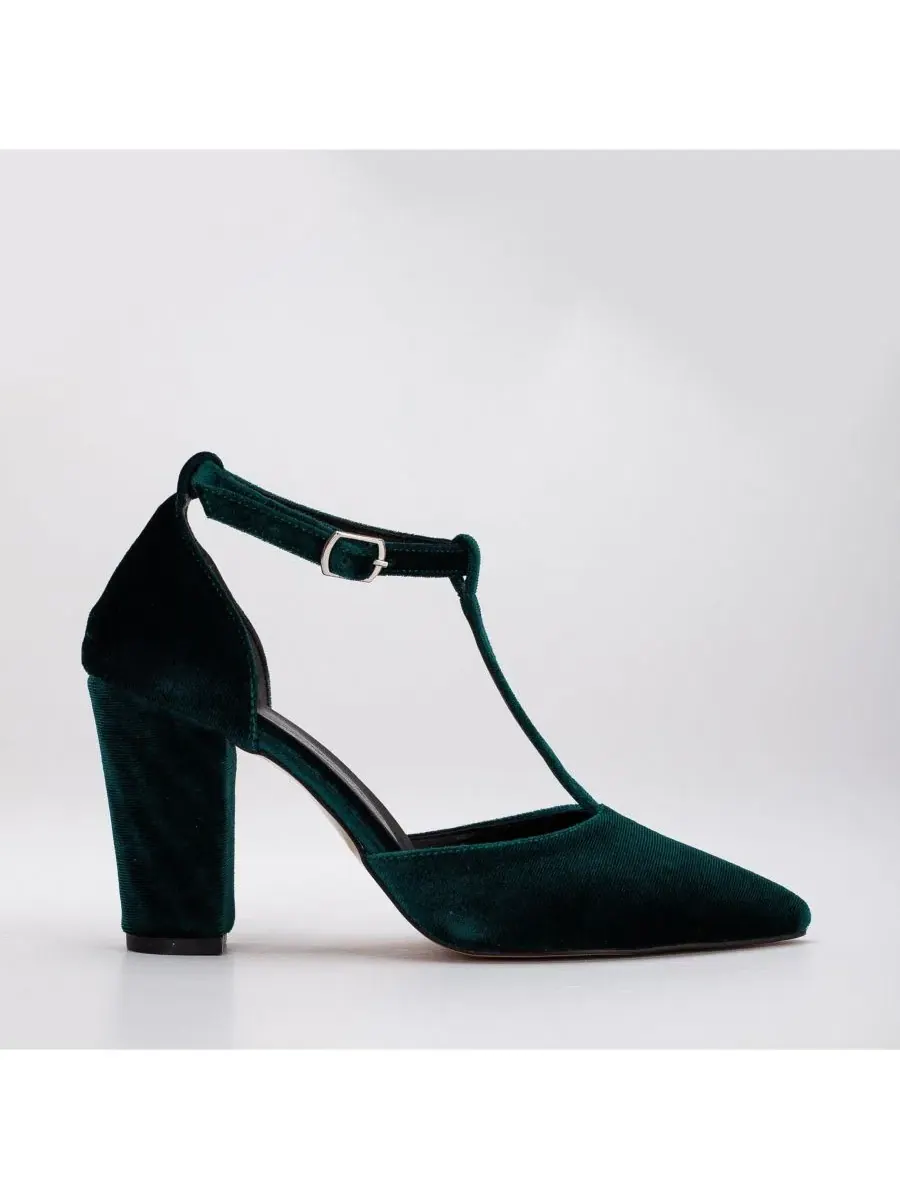 Женские туфли Forever & Always Angelique Velvet на высоком каблуке Forever & Always Shoes — изображение 3 из 7, зеленый