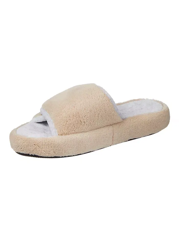 Женские тапочки-кроксы Microterry Spa Slide Clog Isotoner Signature — изображение 5 из 6, тауп