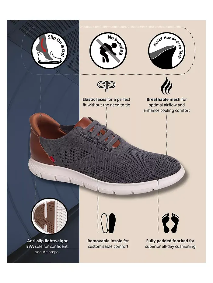 Мужские оксфорды Victory Street с технологией Hands-Free Slip On, легкие, из сетчатого материала — изображение 2 из 10, серый