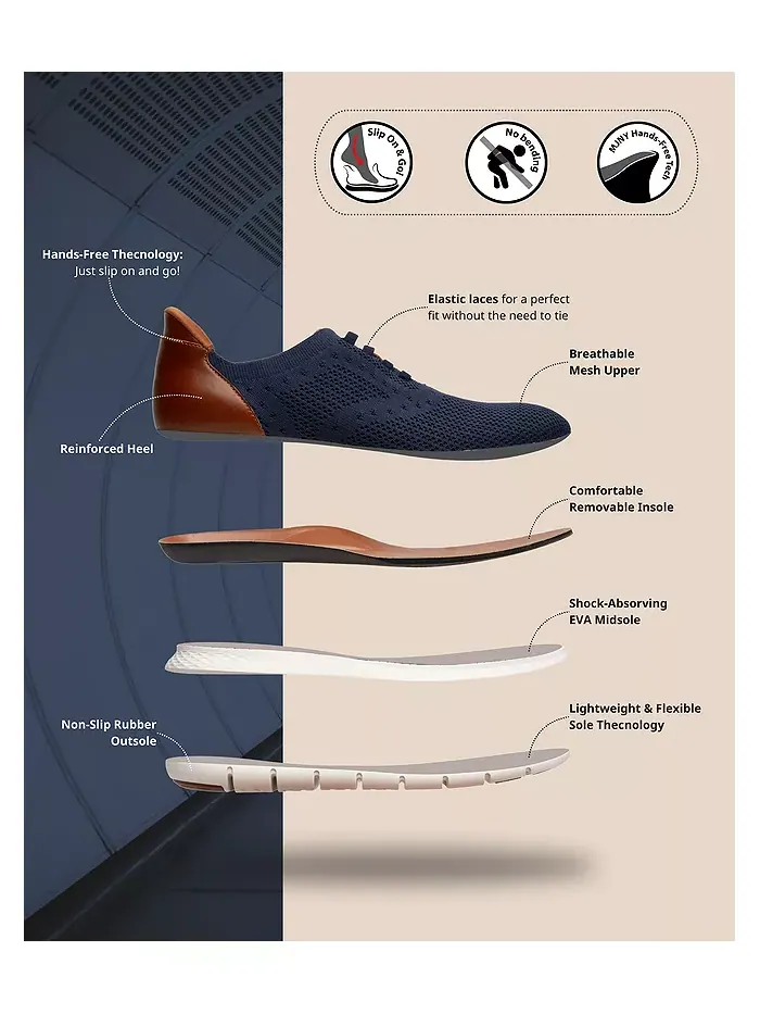 Мужские оксфорды Victory Street с технологией Hands-Free Slip On, легкие, из сетчатого материала — изображение 8 из 10