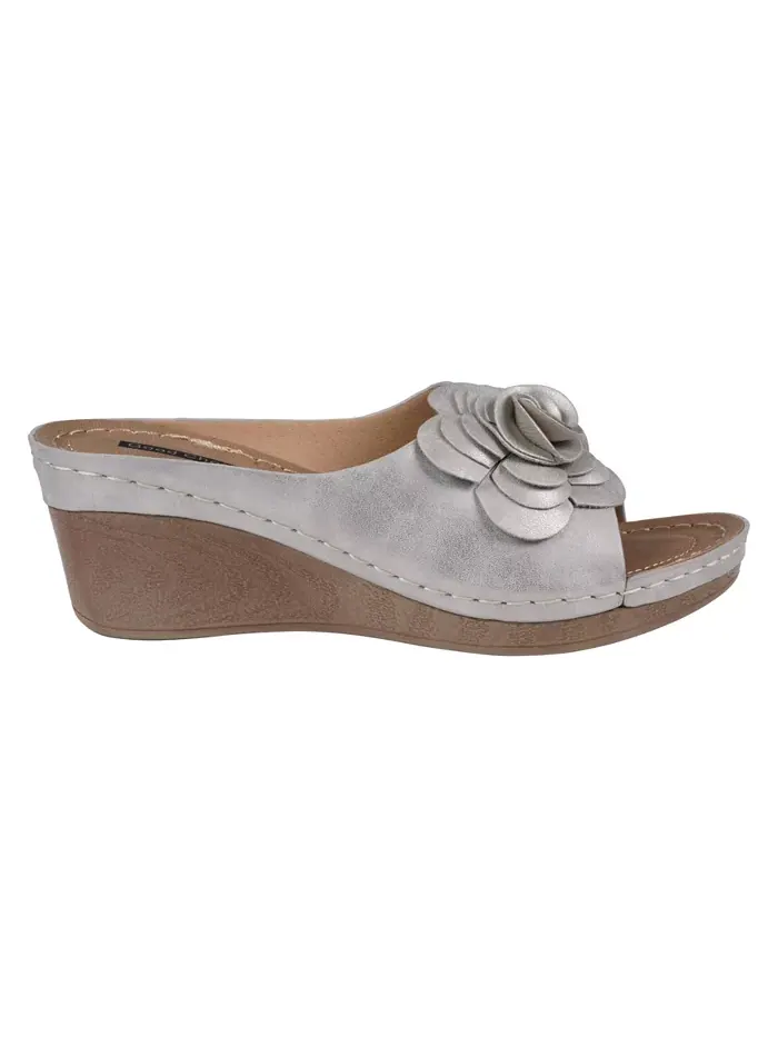 Женские сандалии Tokyo Floral на платформе GC Shoes — изображение 2 из 5, серебряный