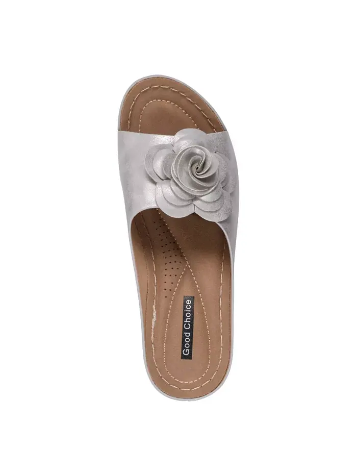 Женские сандалии Tokyo Floral на платформе GC Shoes — изображение 4 из 5, серебряный