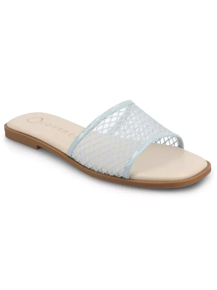 Женские сандалии Breckley Mesh Slide Flat Journee Collection — изображение 1 из 6, светлый синий