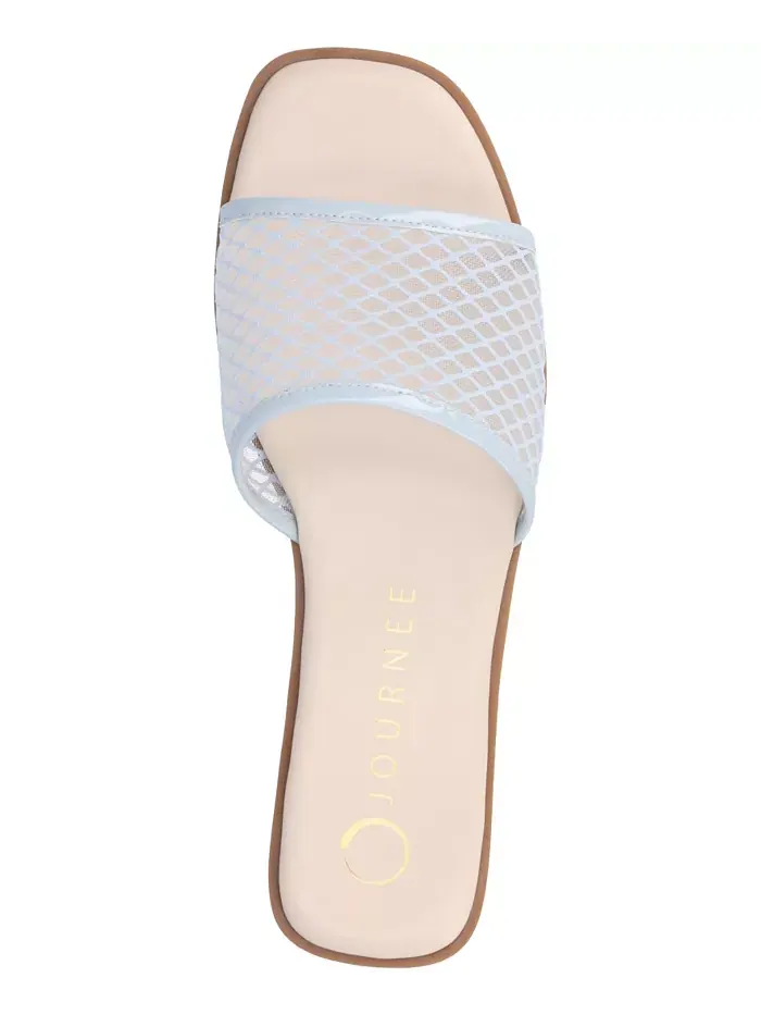 Женские сандалии Breckley Mesh Slide Flat Journee Collection — изображение 4 из 6, светлый синий
