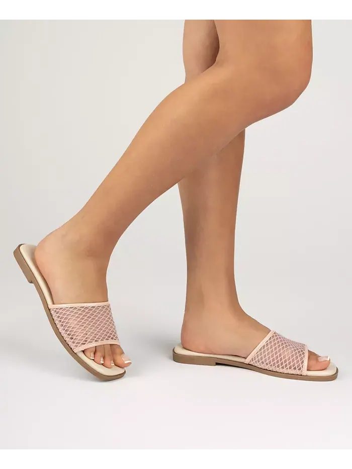 Женские сандалии Breckley Mesh Slide Flat Journee Collection — изображение 6 из 6, светлый синий