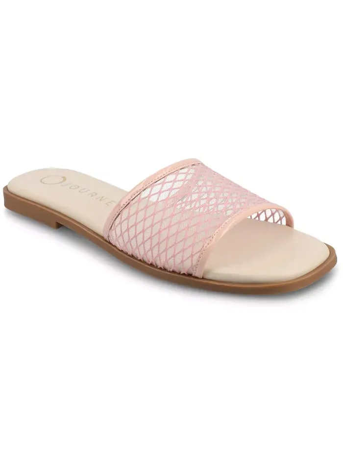 Женские сандалии Breckley Mesh Slide Flat Journee Collection — изображение 1 из 6, розовый