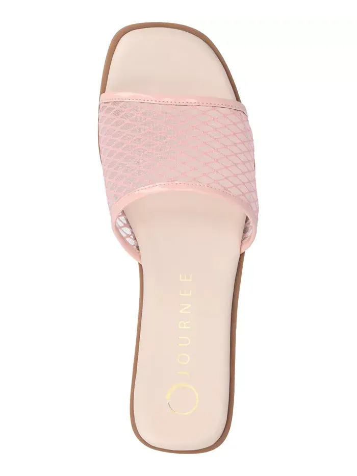 Женские сандалии Breckley Mesh Slide Flat Journee Collection — изображение 4 из 6, розовый