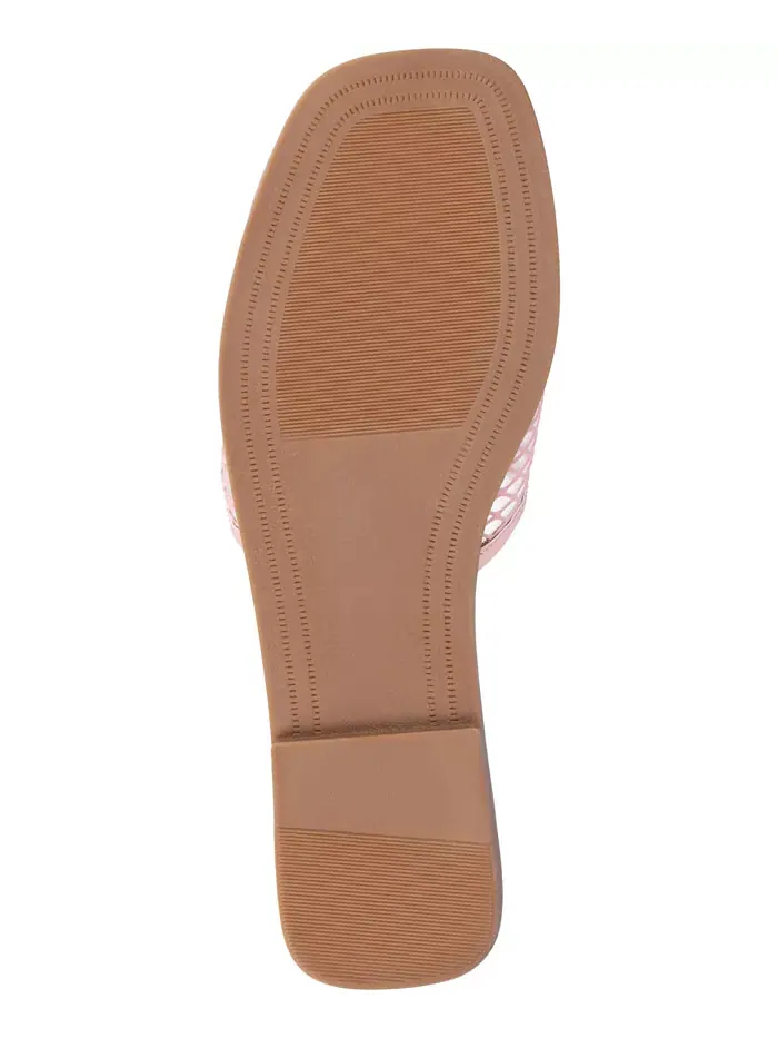 Женские сандалии Breckley Mesh Slide Flat Journee Collection — изображение 5 из 6, розовый