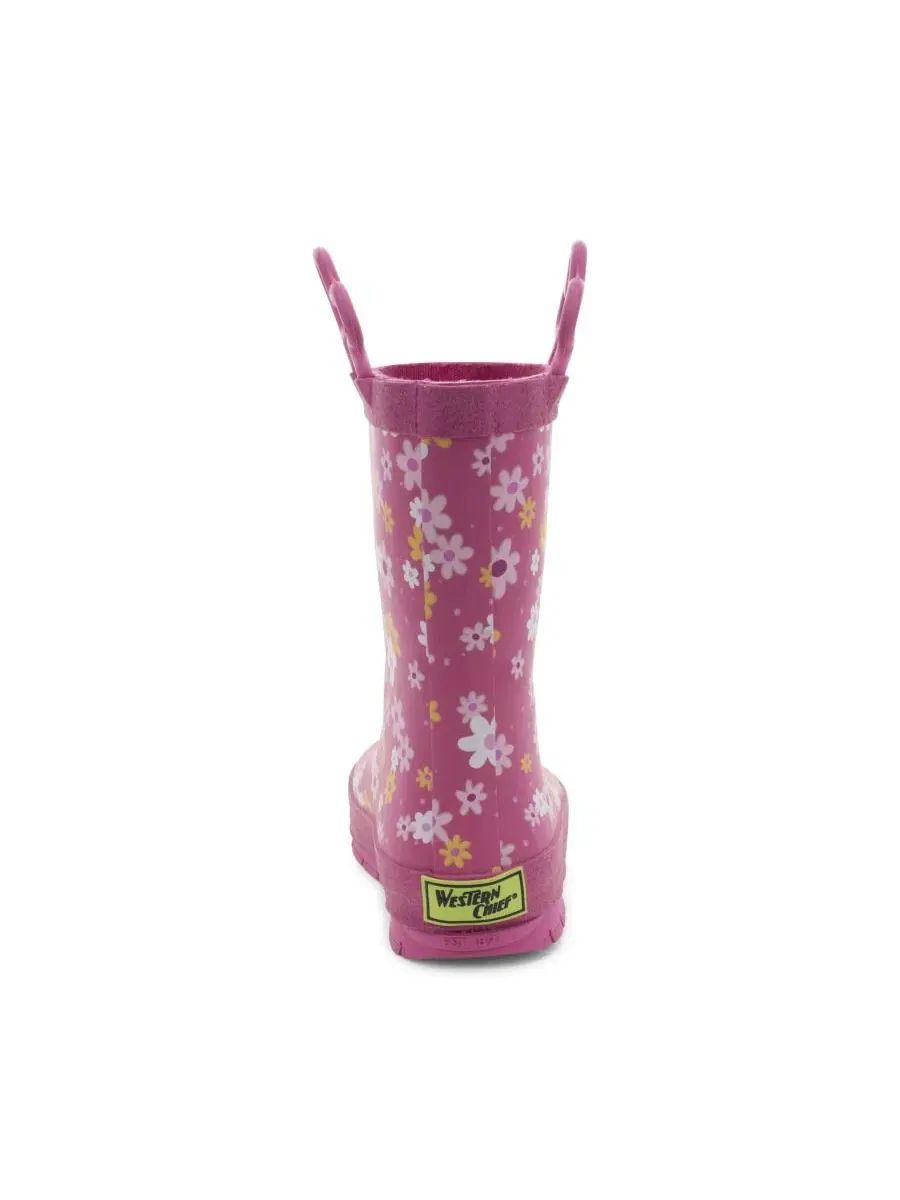 Детский резиновый сапог с принтом ромашек Daisy Dot Rain Boot Western Chief — изображение 3 из 3, розовый