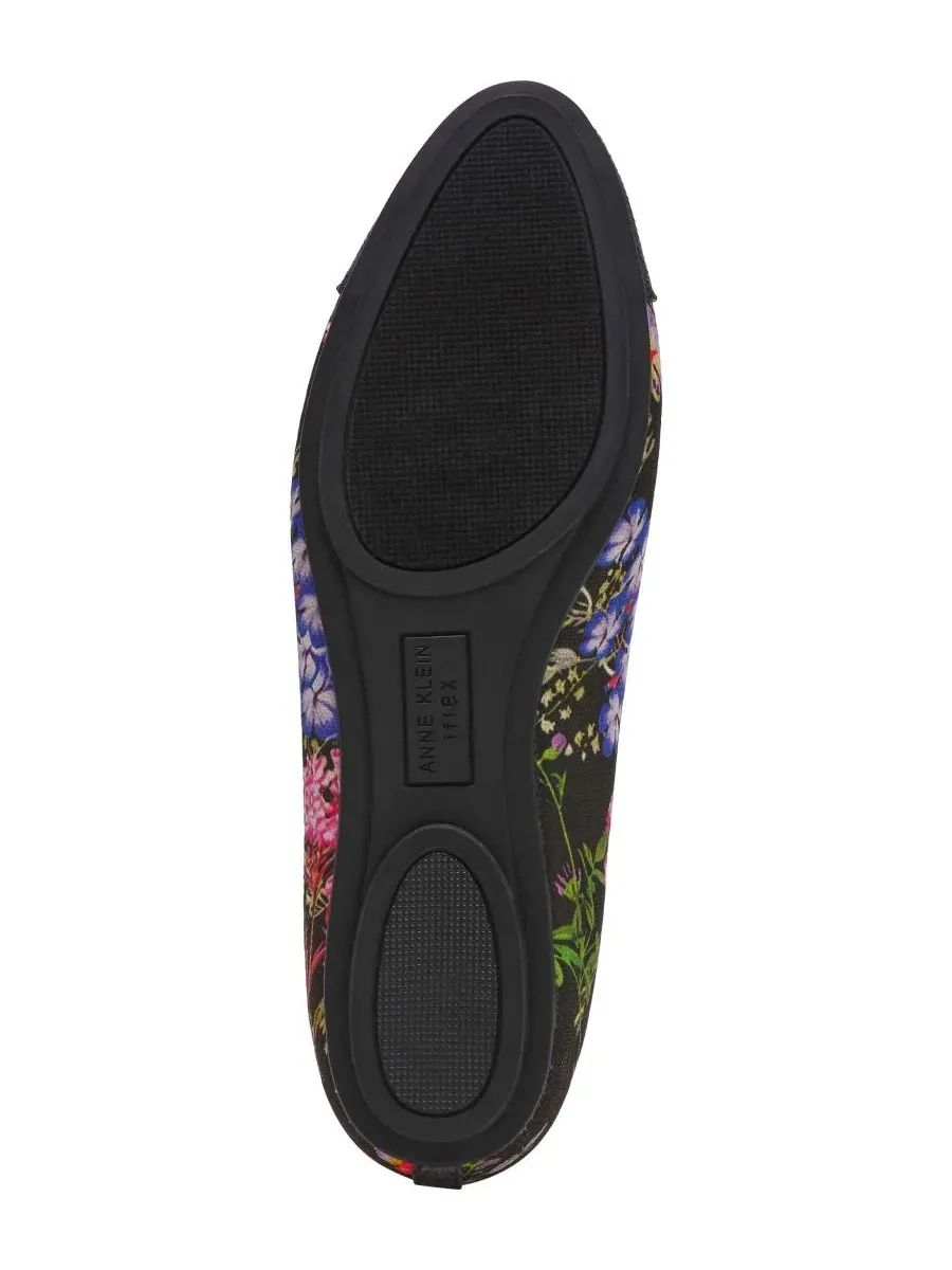 Балетки с контрастным мыском и бантом Luci Floral Anne Klein — изображение 5 из 7, черный