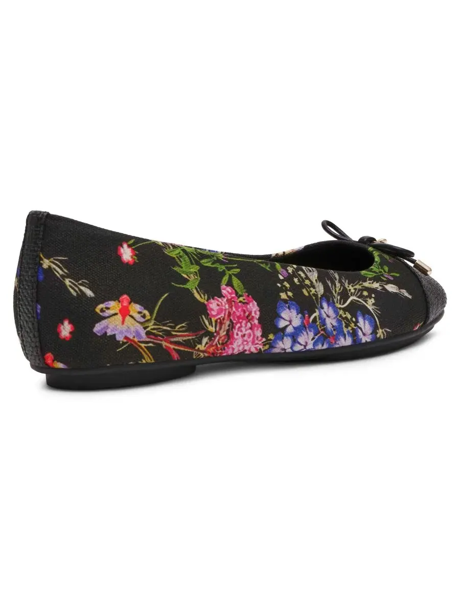 Балетки с контрастным мыском и бантом Luci Floral Anne Klein — изображение 6 из 7, черный