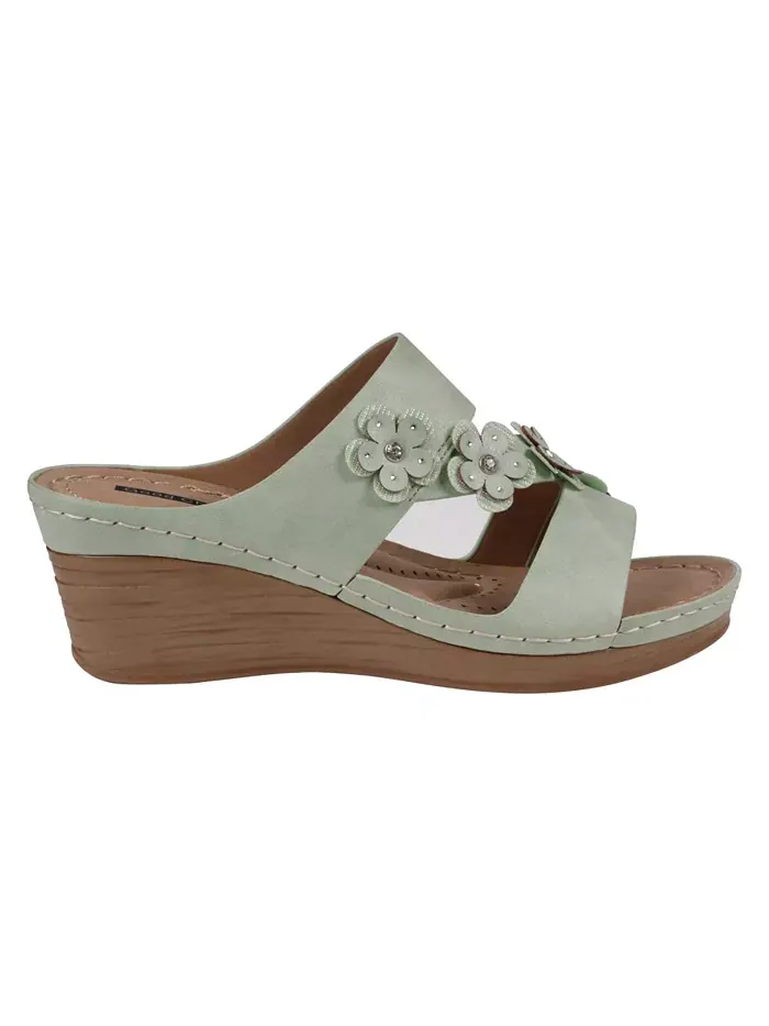 Женские босоножки на платформе Halia с цветочным принтом GC Shoes — изображение 2 из 5, шалфейный